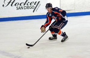 Tyler Kubara in action for the San Diego Gulls. 
Photo: San Diego Gulls Facebook.